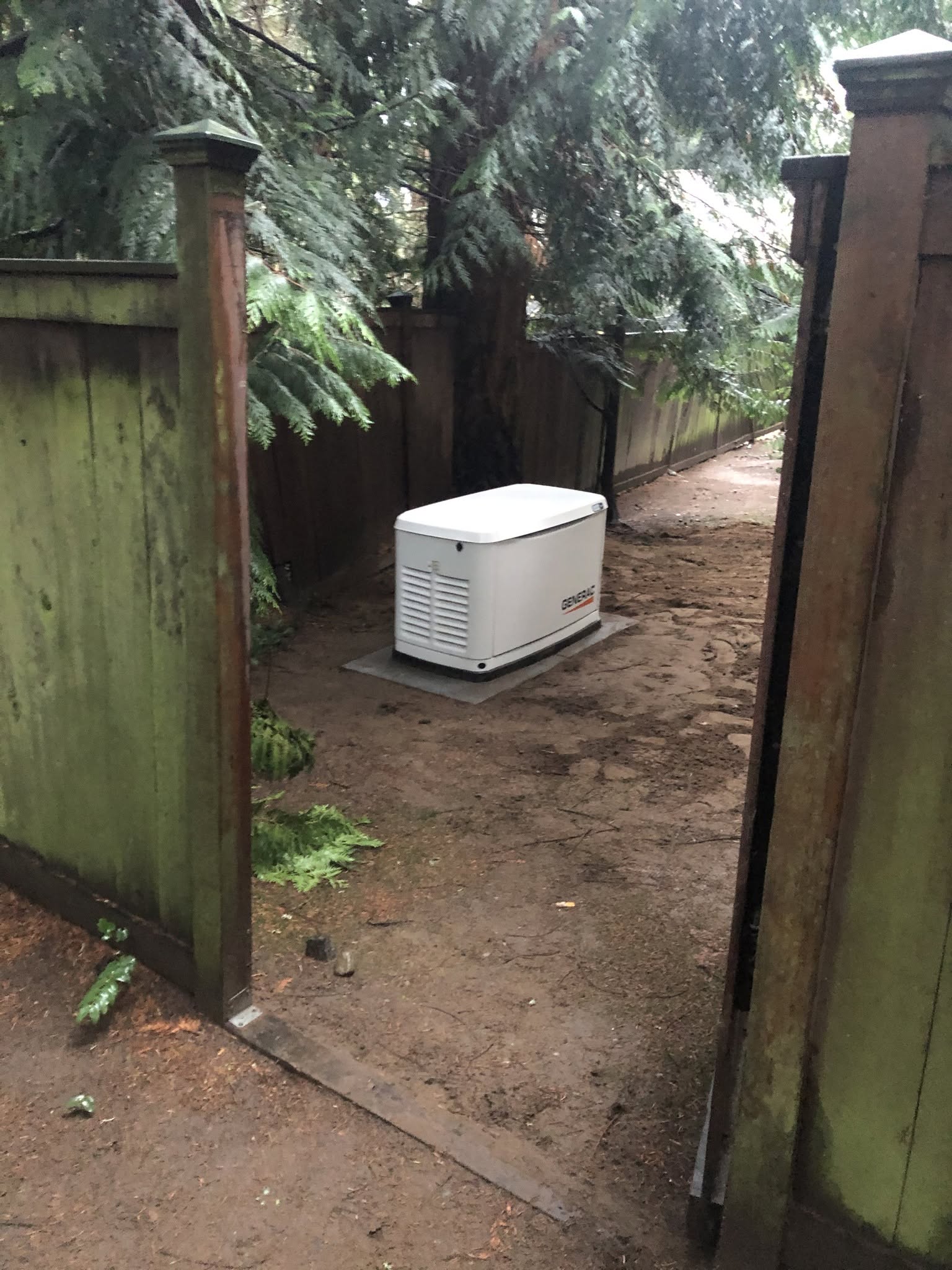 Whole-house standby generator installed beside a home to provide automatic backup power during outages in Graham, WA.