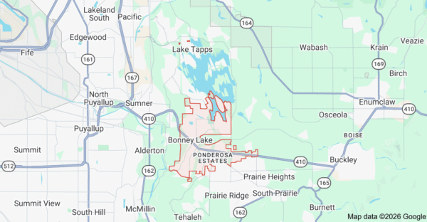 253 Electric service area map for Bonney Lake WA