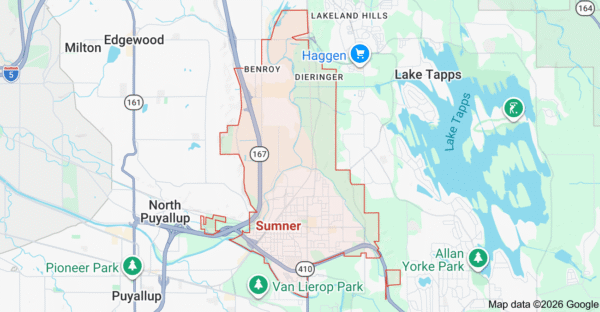 253 Electric service area map for Sumner WA